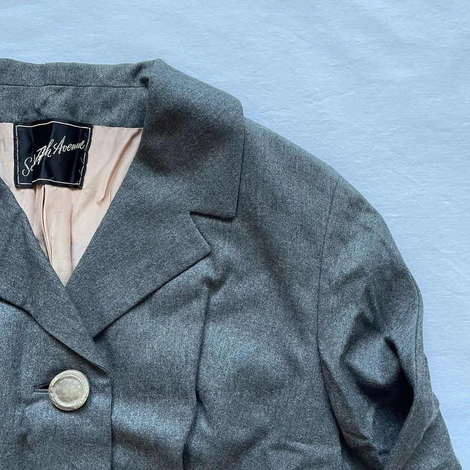 Chaqueta De Colección RARA Saks Fifth Avenue Hecha en Unión ILGWU EE. UU. Recortada con Botones Años 50-60 Foto 3 de 4