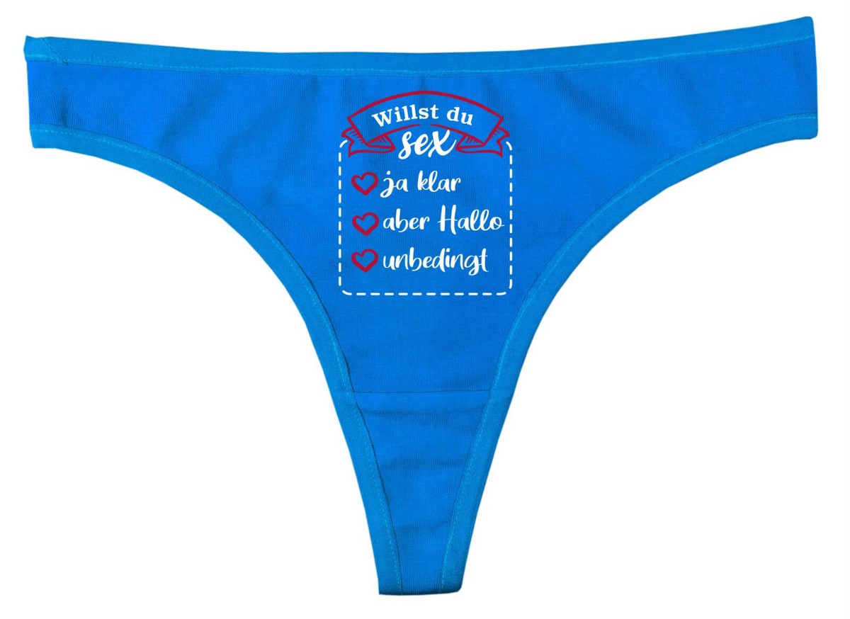 Ladie String Tanga bedruckt mit WILLST DU SEX? | eBay