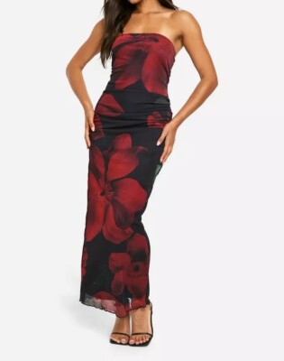 chinese dress ladies Sophie patterned bandeau maxi dress – Deja Elite Boutique main image 1