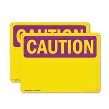 (2 Pack) Caution Blank Write-On OSHA Caution Radiation Sign Decal Metal Plastic