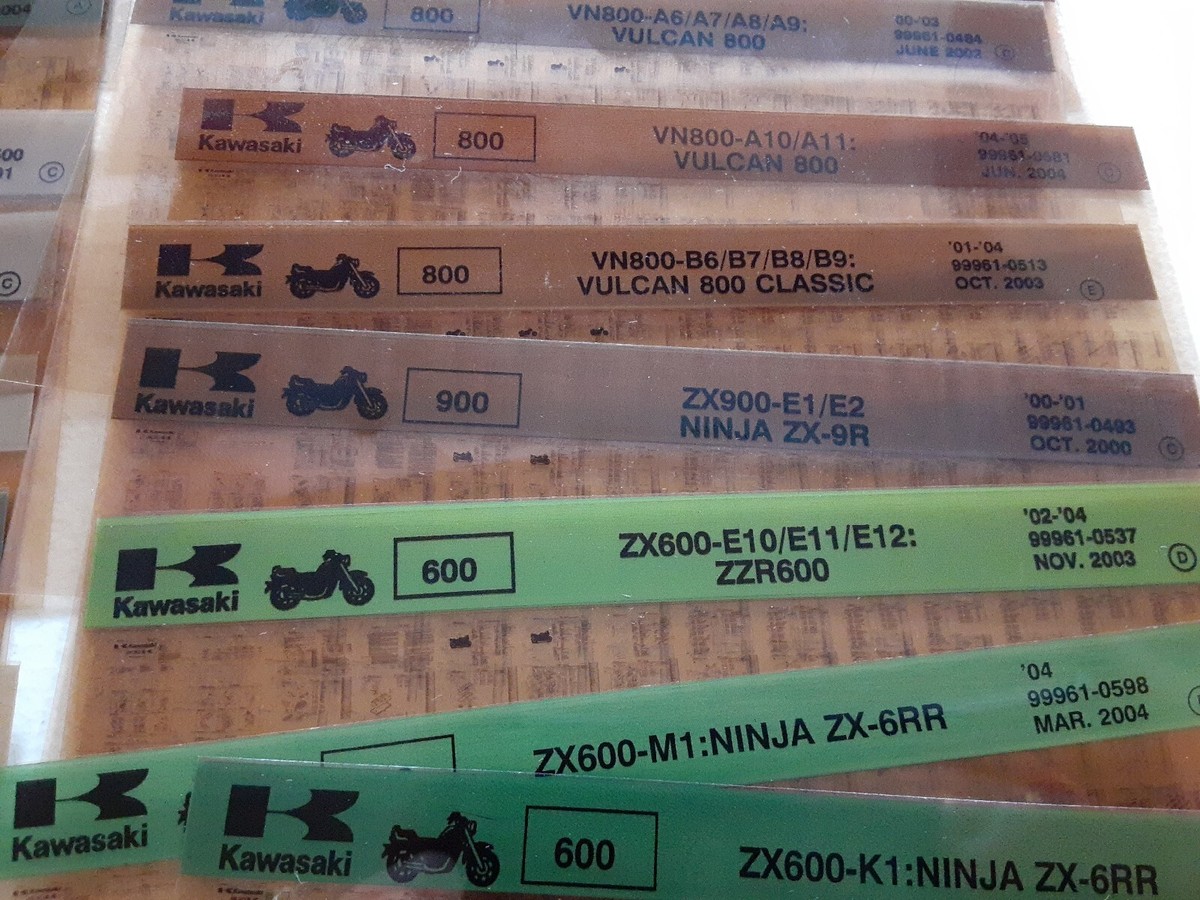 Lot Of 45 Vintage Kawasaki Motorcycle Parts Microfiche Film