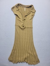 Free People Women's Dress Small Brown Sweater Sleeveless Knee Length Rayon