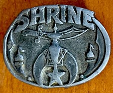 Shrine SHRINER Crescent Moon Mason BELT BUCKLE C&J INC 1986 Made in USA 2” wide