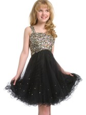 Party Time 1490 PRETEEN Cocktail Party Dress Black sz 6 CLOSEOUT SALE NWT