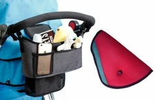 Stroller Organizer KinderFluff Universal fit Adjustable Straps w/Seatbelt cover