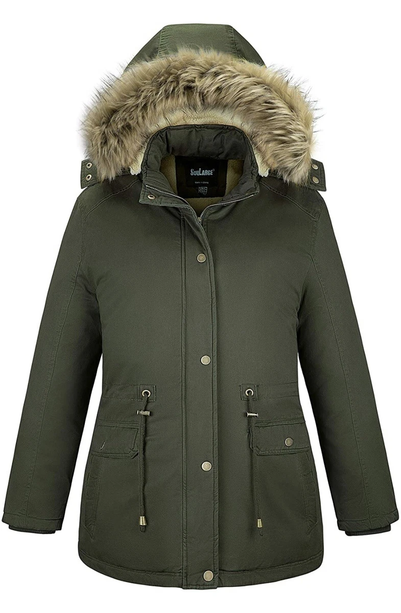 Plus size top parkas with hood