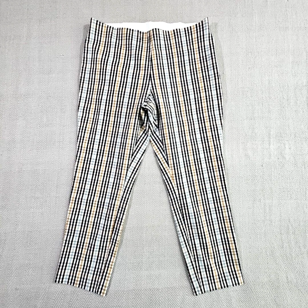 A New Day Capri Pants Women's Size 14 (W34xL25) Navy Stripes Pull-On Size Zipper