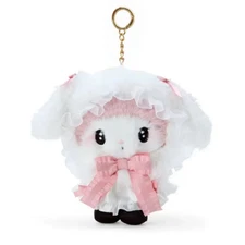 New Sanrio My Melody Rabbit  White Pink Angel Wedding Toy Plush Key Bag Charm