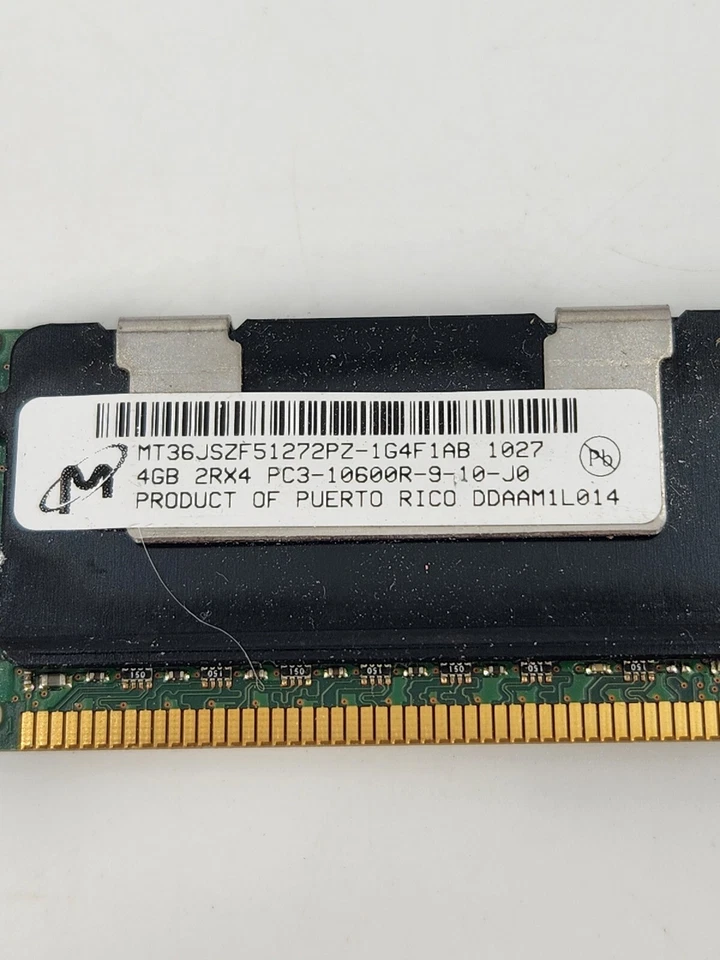 HP 16Gb (4 x 4Gb) PC3-10600R DDR3 1333Mhz ECC 500203-061 MT36JSZF51272PZ-1G4F - Image 3 of 4