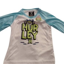 HURLEY Kids Top Shirt Long Sleeve UPF 50 Blue White Size 4T NWT