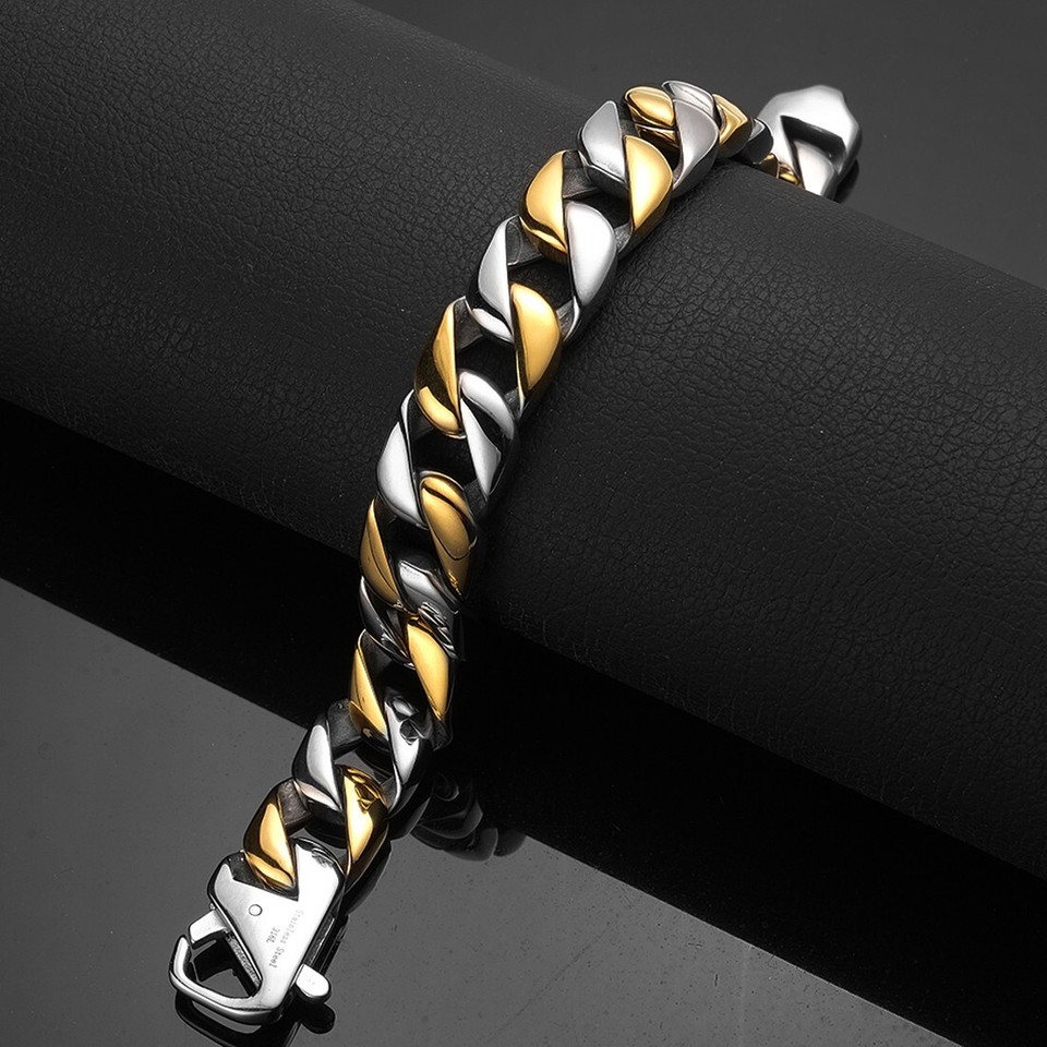 Punk Cuban Link Chain Ring - Stainless Steel Hip Hop Jewelry For Men & Women (Sizes 7-12, Gold/Silver/Black)