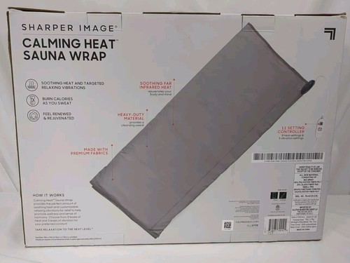 NUOVO Sharper Image Calming Heat Sauna Wrap 24 Combinazioni Rilassanti 8 Calore 3 Vibrazioni - Foto 3 di 6