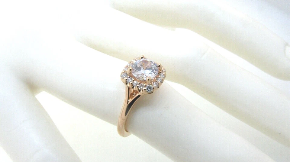 RITANI 18k Pink Gold Diamond Halo Engagement Ring Setting - Image 3 of 4