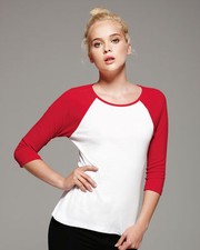 Bella Ladies Baseball Raglan 3/4 Sleeve T-Shirt Womens TEE 4 Colors S-2XL 2000