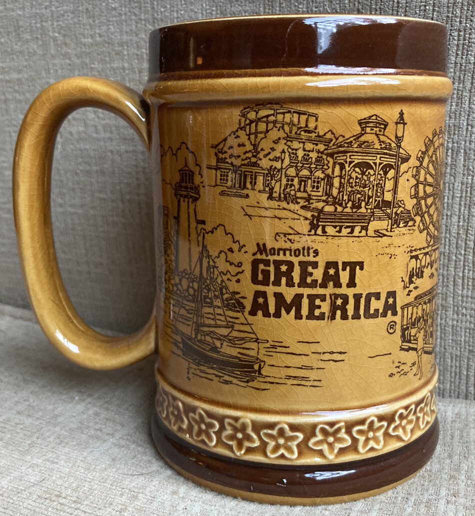 Vintage Marriott's Great America Amusement Park Brown Souvenir Mug