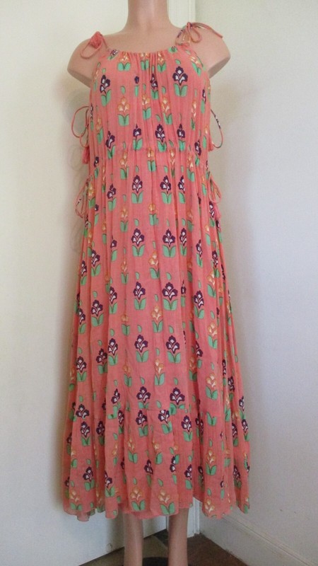 ANTIK BATIK COTTON PINK MULTI-COLOR FLORAL PRINT BOHO DRESS SIZE XS ANTIK BATIK COTTON PINK MULTI-COLOR FLORAL PRINT BOHO DRESS SIZE XS
