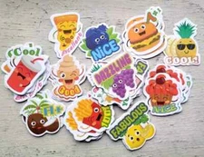 Vintage Scratch And Sniff Stickers Retro 80s 90s Junk Food Candy Fruit Lot Of 4