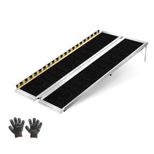 Uimoso Portable Folding Aluminum Ramp 5ft Non-Slip for Accessibility 800lbs Load