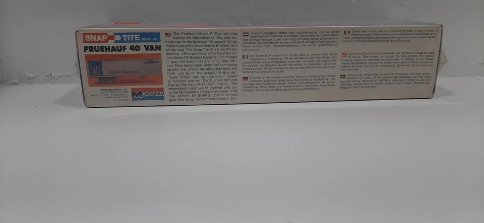 Vintage 1207 Monogram SnapTite 1/32 AMF Harley Davidson Fru40' Van Factory Seal - Image 4 of 4