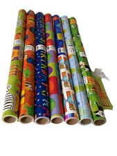 7 Sally Foster Wrapping Paper Jumbo Rolls 3 U...