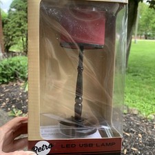 RETRO LAMP BLACK DESKTOP USB POWERED FOR COMPUTER 2 LED LIGHTS NEW IN BOX T21