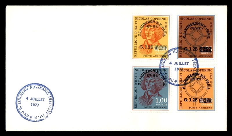 Mayfairstamps Haiti 1977 Nicolas Copernic and Charles Lindbergh New York to Pari