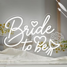 Bride to be Neon Sign, Dimmable LED Wedding Neon Sign, Bride to be Decoration...