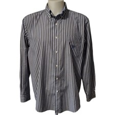 Chaps Dress Shirt X-Large XL Men Button Up Stripes Long Sleeve Light Weight Logo
