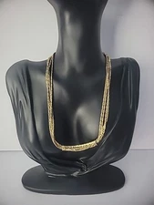 Vintage Napier Gold Tone Multi Strand Chain Necklace Jewelry Costume