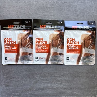 3x KT Tape CGM Patch for Freestyle Libre 3 & 2 - 30 Patches Total
