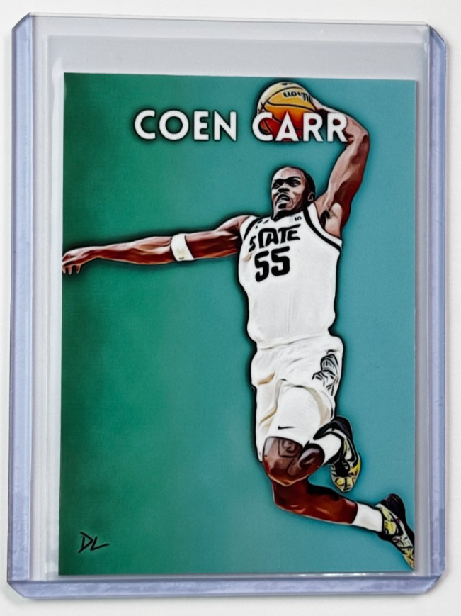 Coen Carr Limited Artist Signed "Michigan State Spartans" Trading Card 2/10