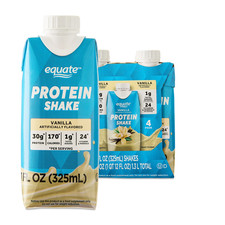 Equate High Performance Protein Shake, Vanilla, 30g Protein, 11 fl oz, 4 Count