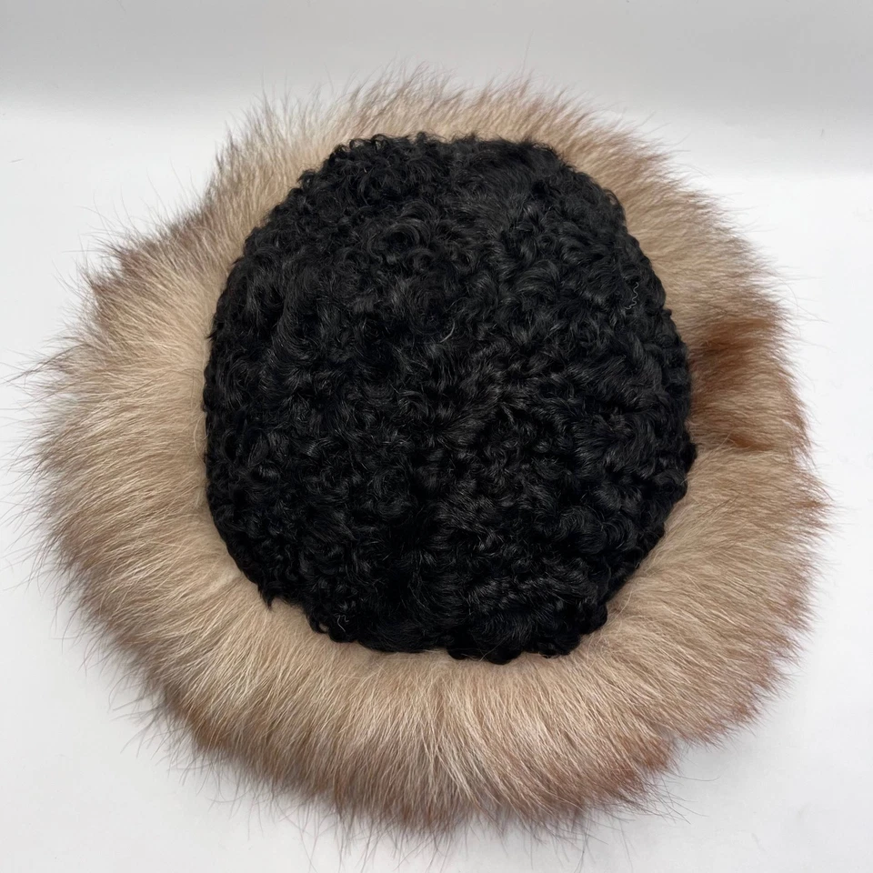 Vintage 1991 Women’s Fox Fur Karakul Winter Hat 58 New Tag Leningrad US 7 1/4 - Image 4 of 4