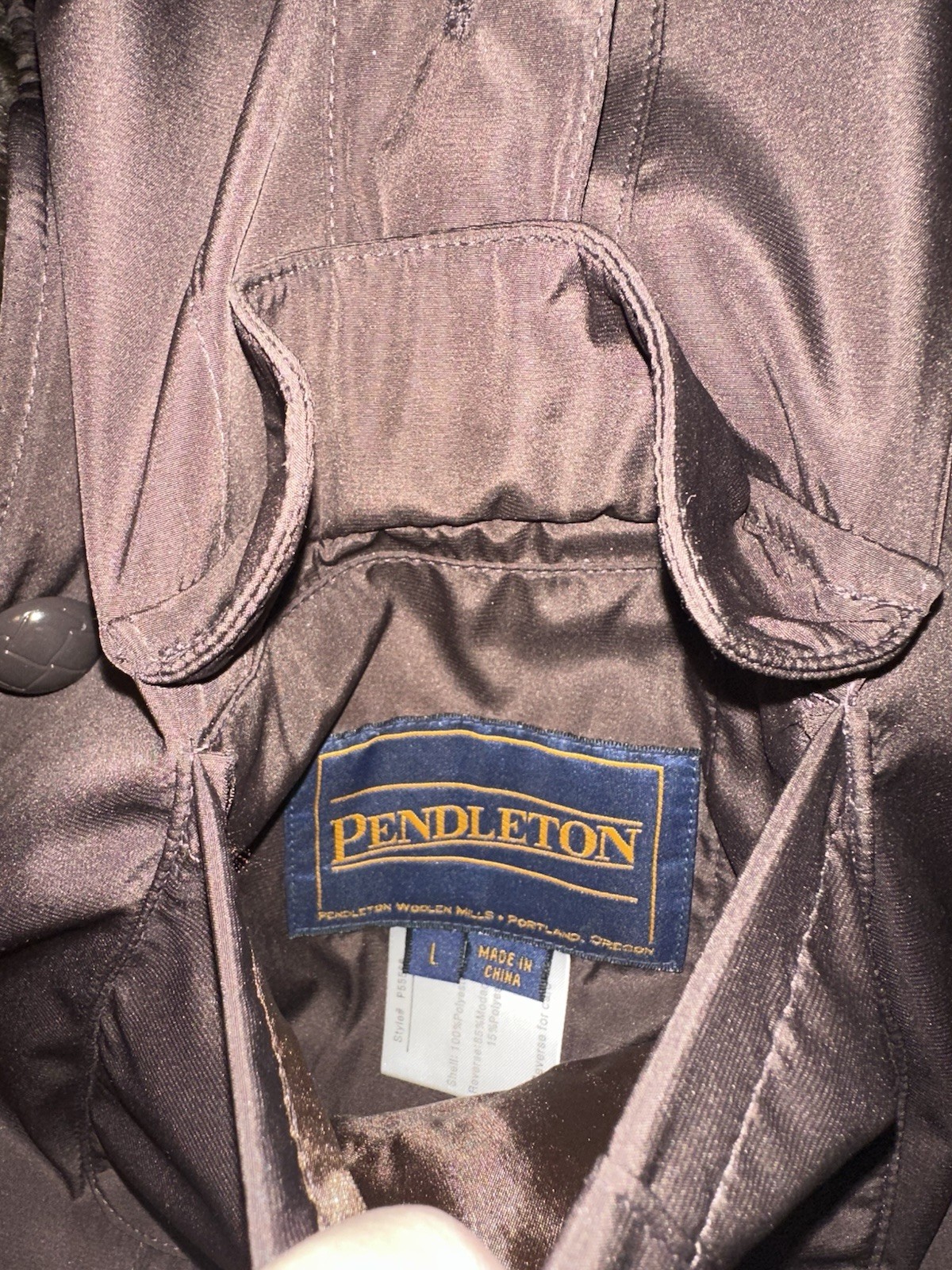 Pendleton Chocolate Brown Reversible Jacket Coat … - image 2