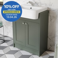 Traditional Vanity Basin Unit Freestanding 1 Tap Hole Bathroom Furniture Green