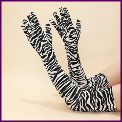 53CM Gold Velvet Fashion Personality Zebra Leopard Print Keep Warm Stage