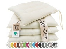 4er oder 8er Set Stuhlkissen Sitzkissen 40x40 cm quadratisch mit Bänder