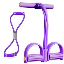 Fitness Resistance Bands 6 Tube Workout Pedal Ankle Puller w/Figure 8 Resistance