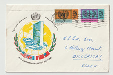 25/10/1965 Reino Unido GB FDC - UN & Int. Año Cooperación - Edificio y Emblema ONU - Hamme
