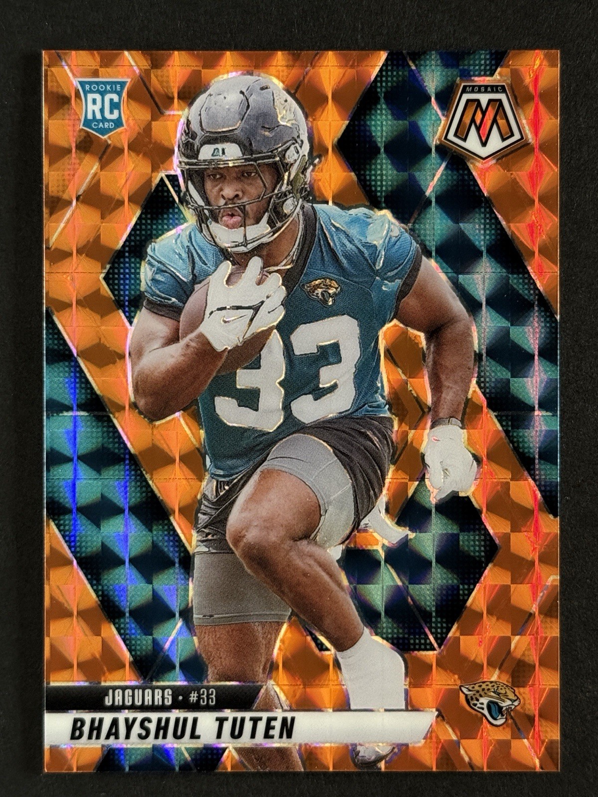 2025 Panini Mosaic Bhayshul Tuten Orange Mosaic /199 #385 Rookie RC Jaguars