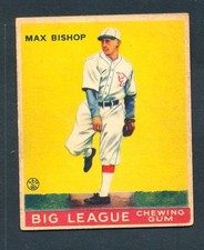 1933 Goudey #61 MAX BISHOP Philadelphia Athletics ~ VG-EX to EX