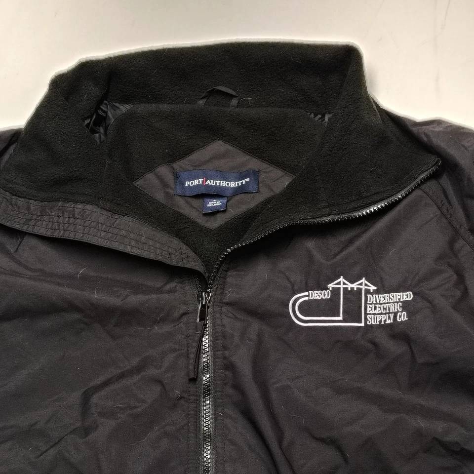Diversified Electric Fleece Windbreaker Men's Jacket Large Black Vintage NEW Con - Image 2 of 4