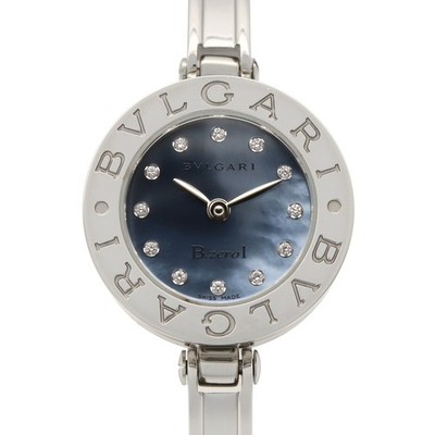 BVLGARI B-zero1 12P Diamond Wrist Watch BZ22S Quartz Stainless Steel Used Women