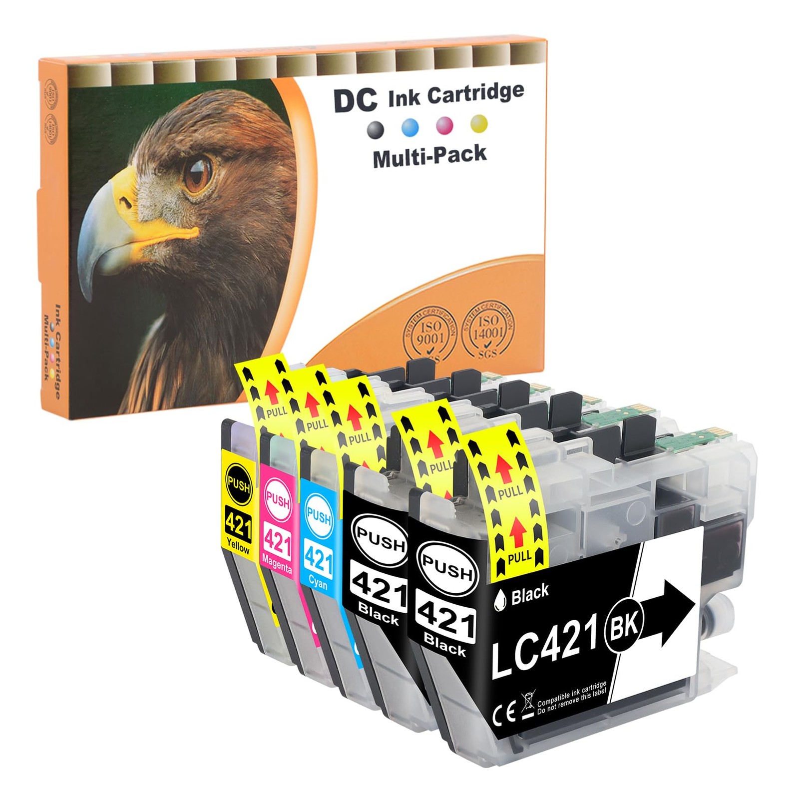 Cartouche d'encre Brother LC421 LC421xl compatible pack de rechange jet d'encre couleur