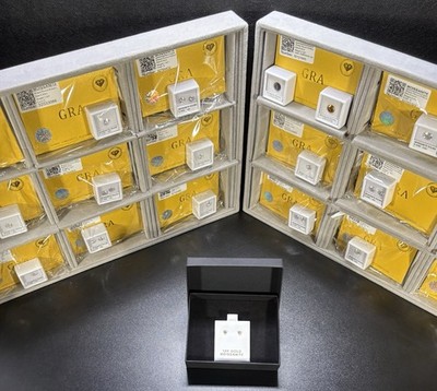 10K massives Gelbgold VVSD 0,50 kt Moisanit runde Ohrstecker 4 mm UVP 699 $