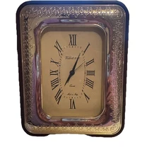 Valenti & Co Italian Silver Desk/Mantel Clock – Quartz – Roman Numerals – 925