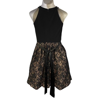 JH Evening Dress Womens Size 8 Cocktail Party Halter Lace Studded Holiday  Black | eBay