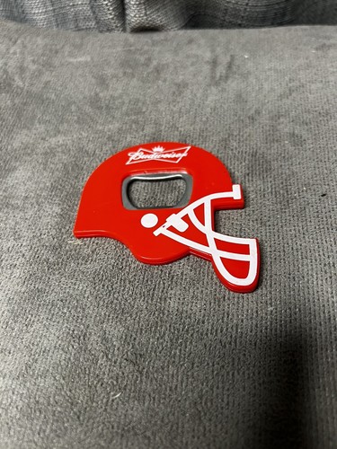 Casco de fútbol americano Budweiser abridor de botellas rojo blanco 3,5 pulgadas - Imagen 1 de 4