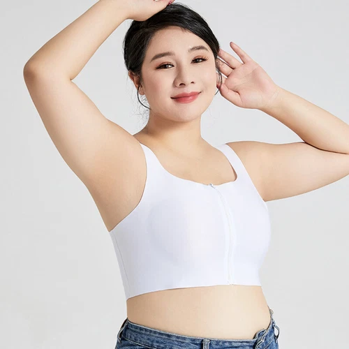 Women Zip Seamless Chest Breast Binder Tomboy FTM Sport Bra Vest Plus Size - Picture 2 of 22
