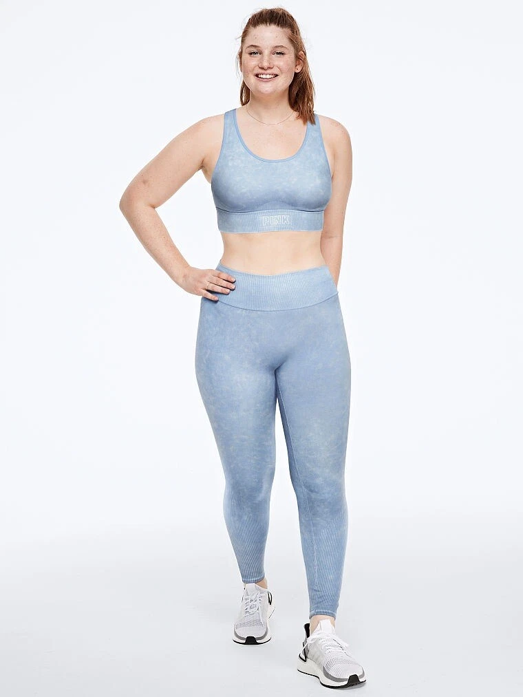 Victoria's Secret PINK Seamless Workout Tight Leggings Slate Blue